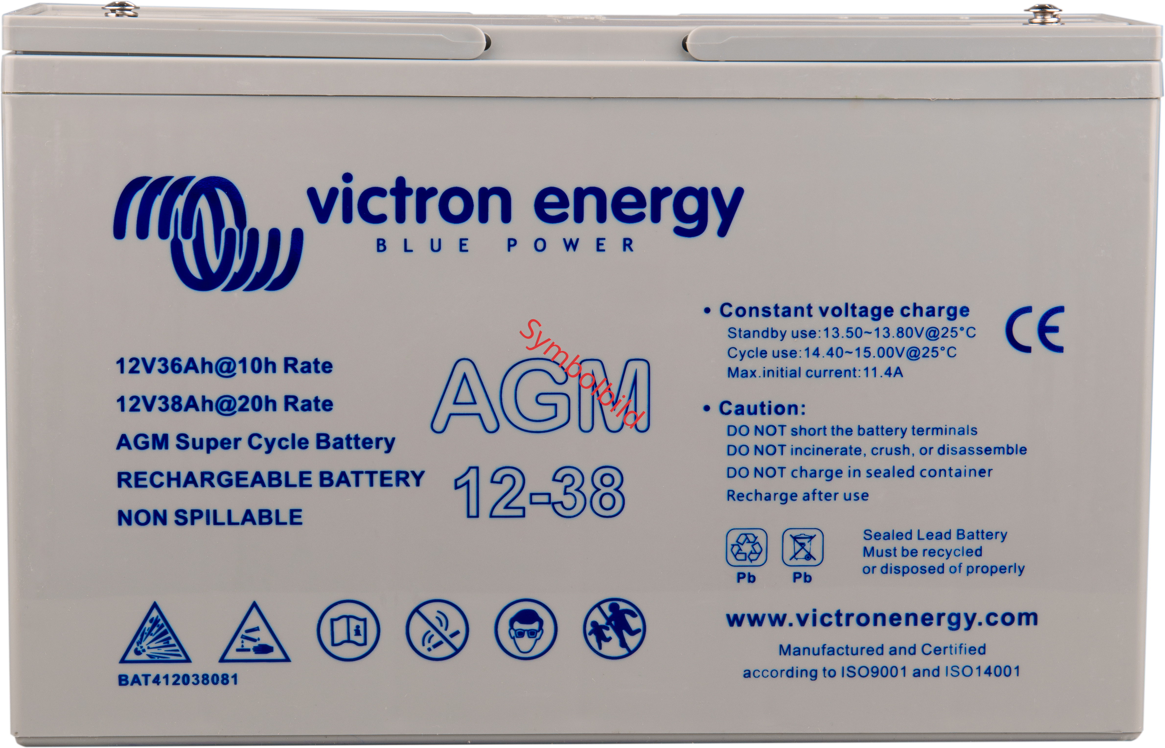 12V/15Ah AGM Super Cycle Batterie (Faston 6.3x0.8)